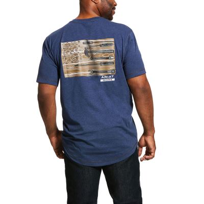 Ariat Rebar Workman - T Shirts Donkerblauw Donker Heren - 22373-742